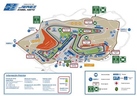 Pianta del Circuito di Jerez de la Frontera con le curve evidenziate
