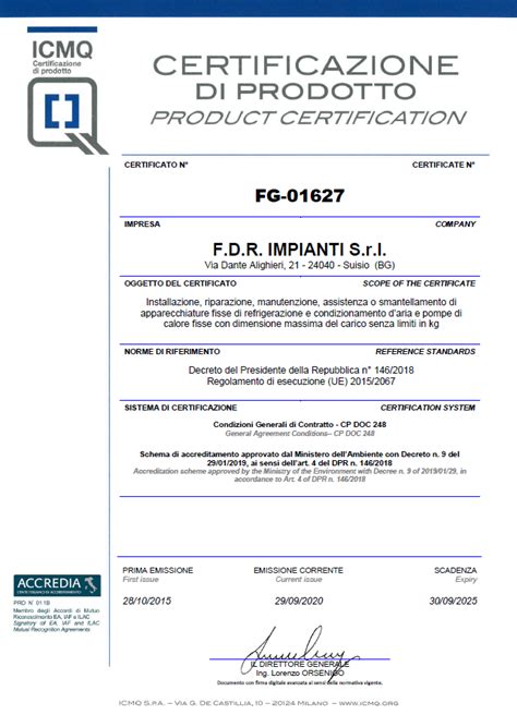 Esame di certificazione F-Gas
