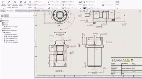 Disegno tecnico di una crociera cardanica con dettagli dei cuscinetti
