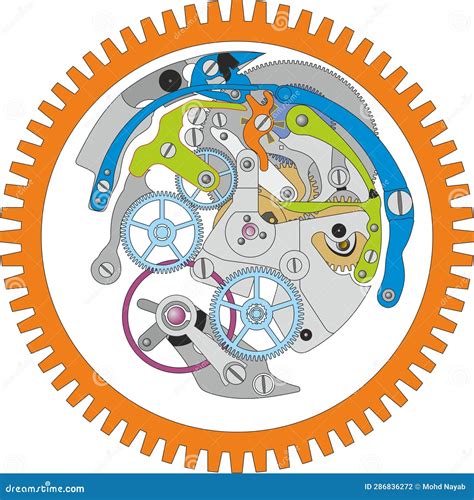Illustrazione del meccanismo interno di un orologio Rolex