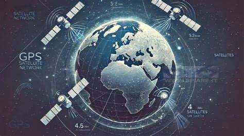 Infografica che illustra il funzionamento del sistema GPS con satelliti e stazioni a terra