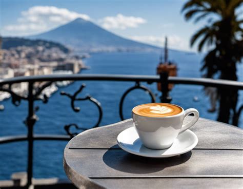 Tavolino con tazzine di caffè napoletano fumante e moka