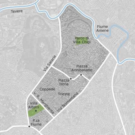 Mappa del quartiere Colle Salario con l'area interessata