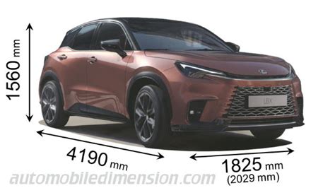Schema delle dimensioni interne della Lexus LBX