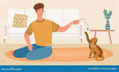 Padrone che gioca con il gatto