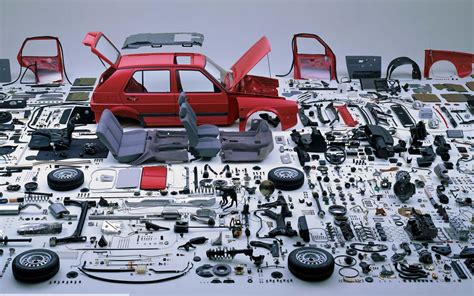 Disassembled car parts
