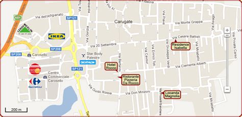 Mappa digitale con indicazioni stradali