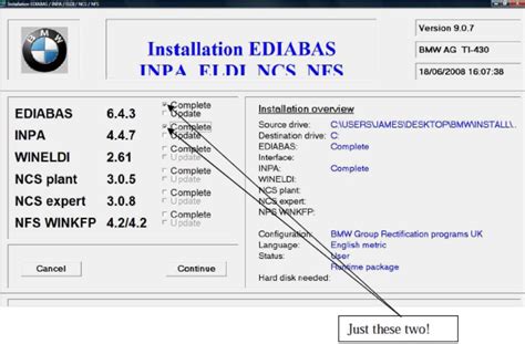 INPA software interface on laptop