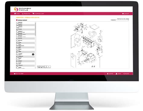 Rappresentazione di un catalogo ricambi online