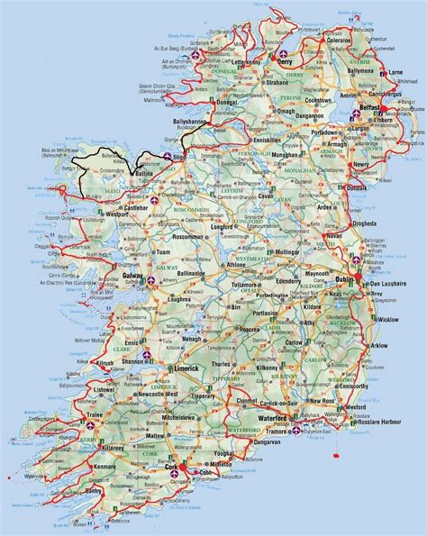 Mappa dell'Irlanda con le principali città e attrazioni turistiche