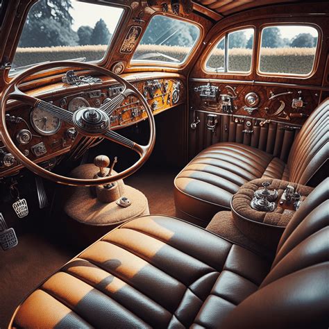 Interni di un'auto d'epoca