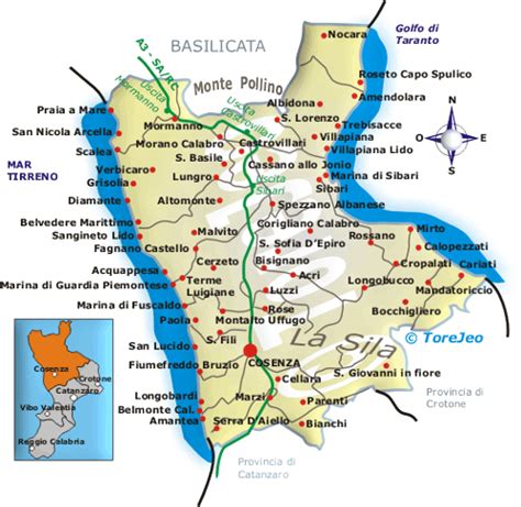 Mappa Cosenza con posizione concessionaria