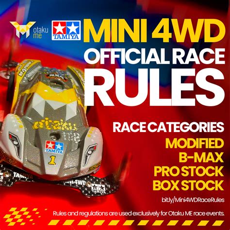 Tamiya Mini 4WD race regulations infographic