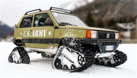 Fiat Panda 4x4 trasformata con cingoli
