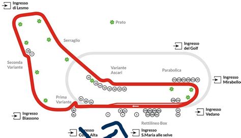 Grafico rapporto rettilinei-curve Monza