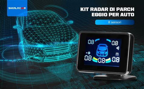 Diagramma di un sistema a 8 sensori di parcheggio