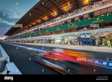 Le Mans pit lane during the 24 Hours race