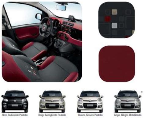 Schema dei colori carrozzeria e interni per l'allestimento Easy della Fiat Panda