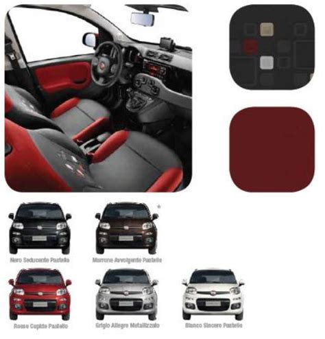 Schema dei colori carrozzeria e interni per l'allestimento Lounge della Fiat Panda