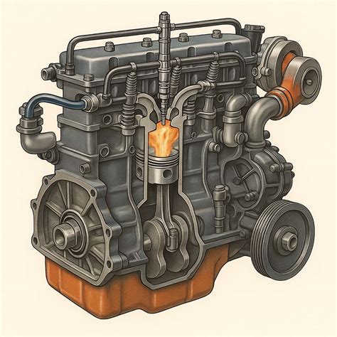 Interno di un motore diesel
