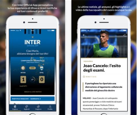 Schermata App Inter Official App