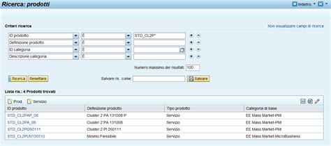Schermata di ricerca di prodotti su una piattaforma e-commerce