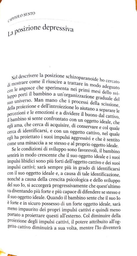 Diagramma che illustra la posizione depressiva di Melanie Klein