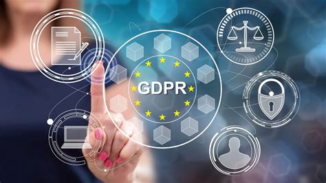 Icone del GDPR e concetti chiave come privacy, sicurezza e diritti dell'utente.