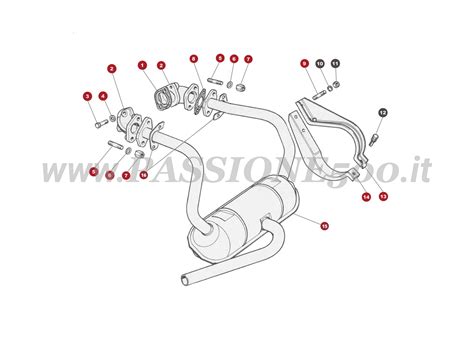 Sistema di scarico Subaru Legacy esploso