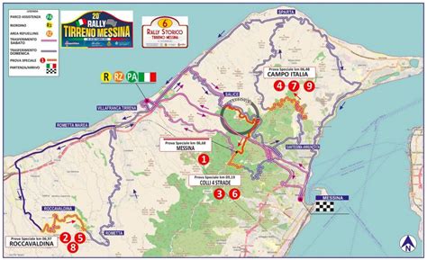 Mappa del Montalbano con i percorsi degli eventi automobilistici