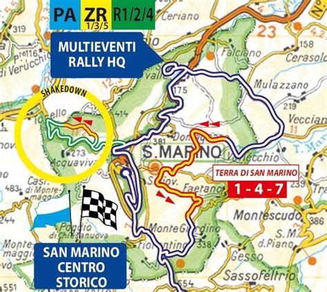Mappa dettagliata delle prove speciali del Rally nel Montalbano