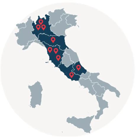 Mappa delle sedi Maldarizzi Automotive in Italia
