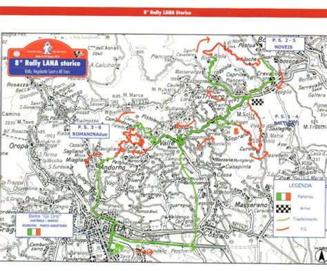 Mappa delle prove speciali del Rally Lana Storico