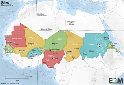 Mappa del Sahel con indicazione delle regioni Tuareg