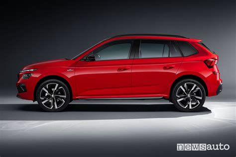 Vista laterale della Skoda Kamiq con cerchi in lega