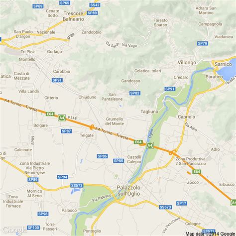 Mappa di Grumello del Monte con indicazione dei punti di interesse automobilistici