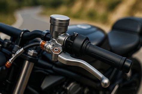 Motociclista che aziona la frizione idraulica