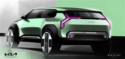 Rendering di un futuro SUV elettrico Kia