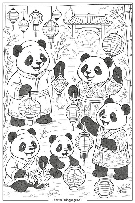 Un collage dei migliori 11 disegni di panda da colorare