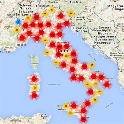 Mappa dei centri di distribuzione globali di Foton