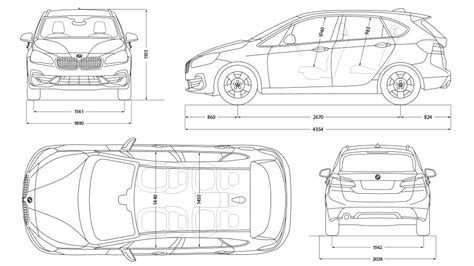 Prospetto dimensioni BMW Serie 2 Active Tourer 2018