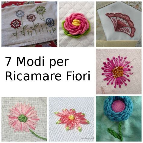 Ricami floreali su tessuto