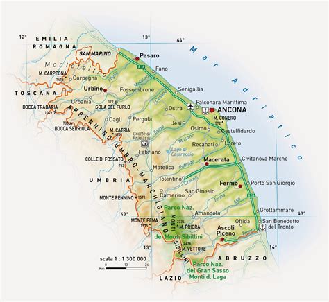 Mappa di una costa con aree demaniali