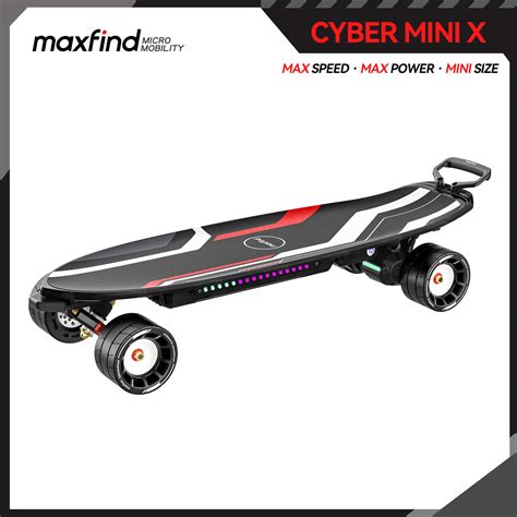 Gamma di prodotti Maxfind: skateboard, monopattini e mini ebike