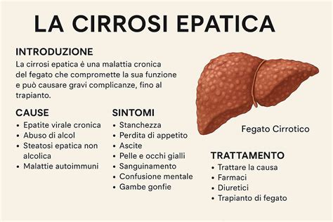Infografica sui sintomi della cirrosi epatica