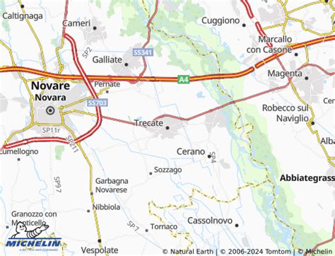 Mappa della località di Trecate con evidenziato il concessionario Ducati