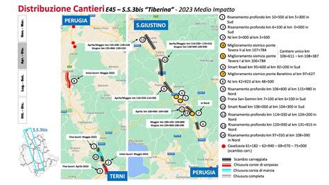 Mappa della E45 con indicazione dei punti critici