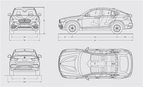 Disegno tecnico BMW X4 dimensioni