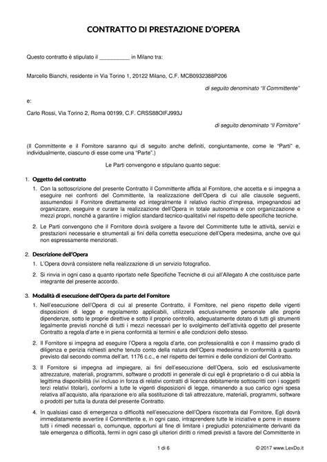 contratto d'opera meccanico cliente