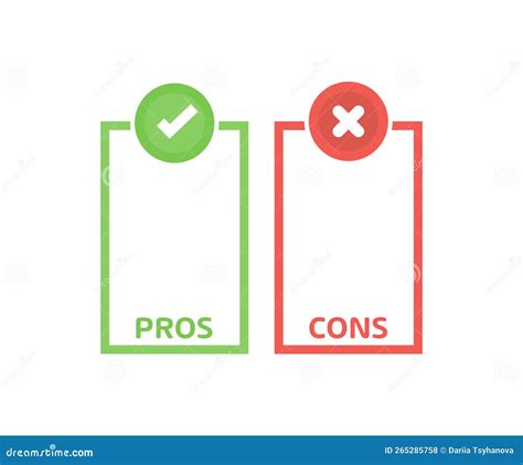 Rappresentazione grafica dei pro e contro